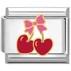 Heart Cherry Italian Charm Italian charm bracelet link in stainless steel