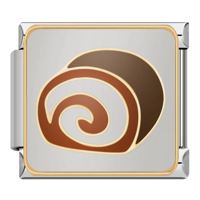 Cinnamon Roll Italian Charm Italian charm bracelet link in stainless steel