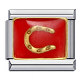 Horseshoe Italian Charm Italian charm bracelet link in stainless steel