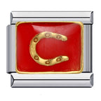 Horseshoe Italian Charm Italian charm bracelet link in stainless steel
