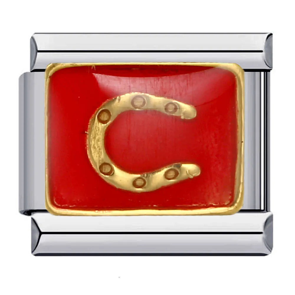 Horseshoe Italian Charm Italian charm bracelet link in stainless steel