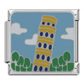 Leaning Tower Of Pisa Italian Charm Italian charm bracelet link in stainless steel