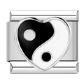 Yin Yang Heart Italian Charm Italian charm bracelet link in stainless steel