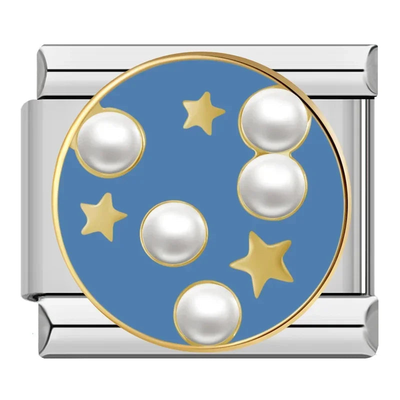 Constellation Star Italian Charm Italian charm bracelet link in stainless steel