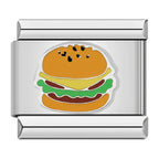 Cheeseburger Italian Charm Italian charm bracelet link in stainless steel