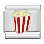 Popcorn Italian Charm Italian charm bracelet link in stainless steel
