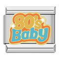 80’S Baby Italian Charm Italian charm bracelet link in stainless steel