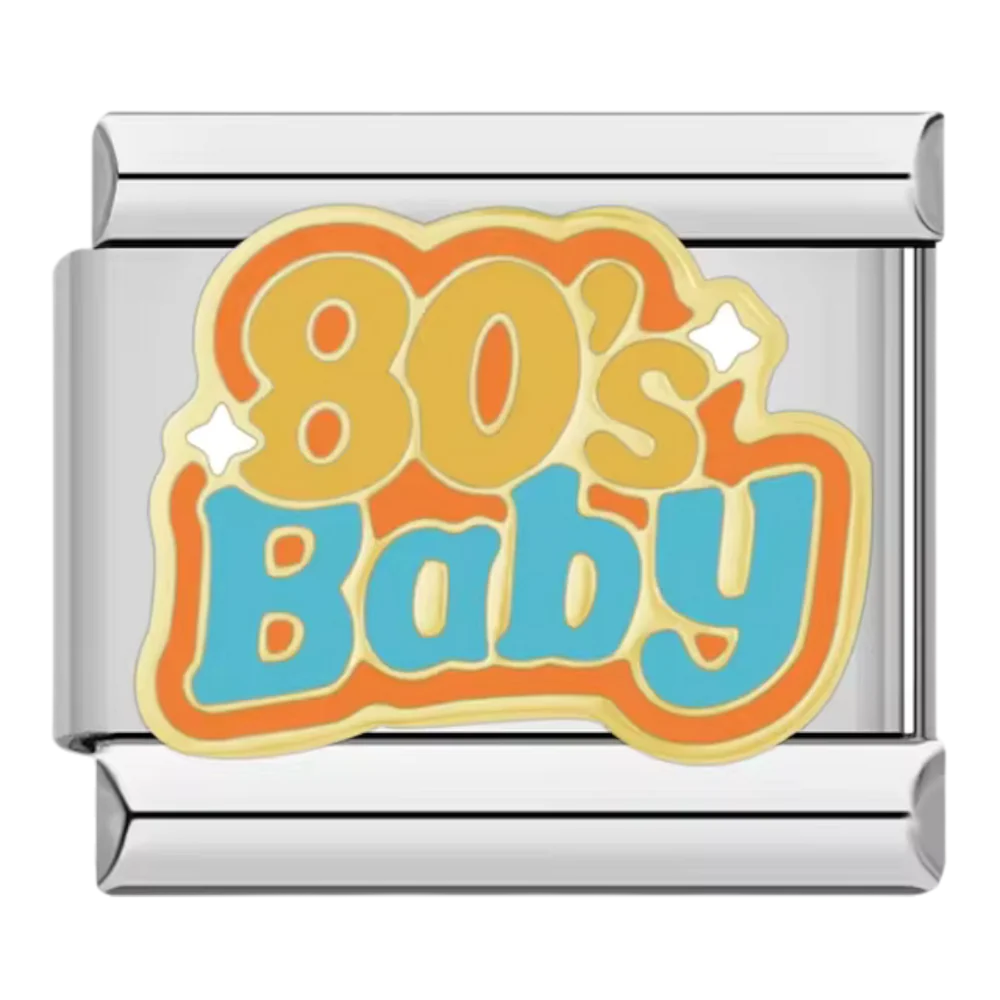 80’S Baby Italian Charm Italian charm bracelet link in stainless steel