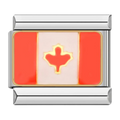 Canada Flag Italian Charm Italian charm bracelet link in stainless steel
