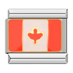 Canada Flag Italian Charm Italian charm bracelet link in stainless steel