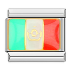 Mexico Flag Italian Charm Italian charm bracelet link in stainless steel