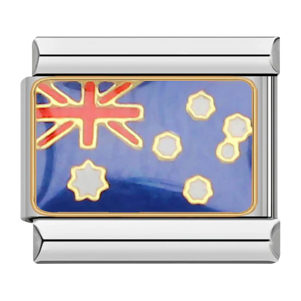 Australia Flag Italian Charm Italian charm bracelet link in stainless steel