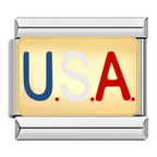 Usa Italian Charm Italian charm bracelet link in stainless steel
