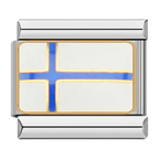 Finland Flag Italian Charm Italian charm bracelet link in stainless steel