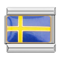 Sweden Flag Italian Charm Italian charm bracelet link in stainless steel