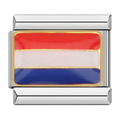 Netherlands Flag Italian Charm Italian charm bracelet link in stainless steel