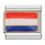 Netherlands Flag Italian Charm Italian charm bracelet link in stainless steel