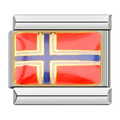 Norway Flag Italian Charm Italian charm bracelet link in stainless steel