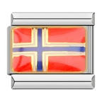 Norway Flag Italian Charm Italian charm bracelet link in stainless steel