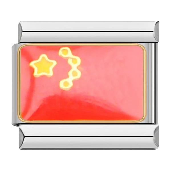 China Flag Italian Charm Italian charm bracelet link in stainless steel