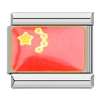 China Flag Italian Charm Italian charm bracelet link in stainless steel