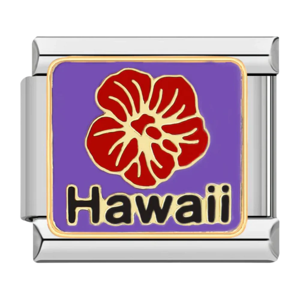 Hawaii Italian Charm Italian charm bracelet link in stainless steel