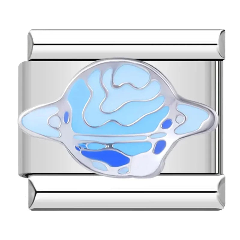 Jupiter Planet/Star Italian Charm Italian charm bracelet link in stainless steel