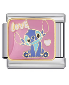 Stitch Love Italian Charm Italian charm bracelet link in stainless steel