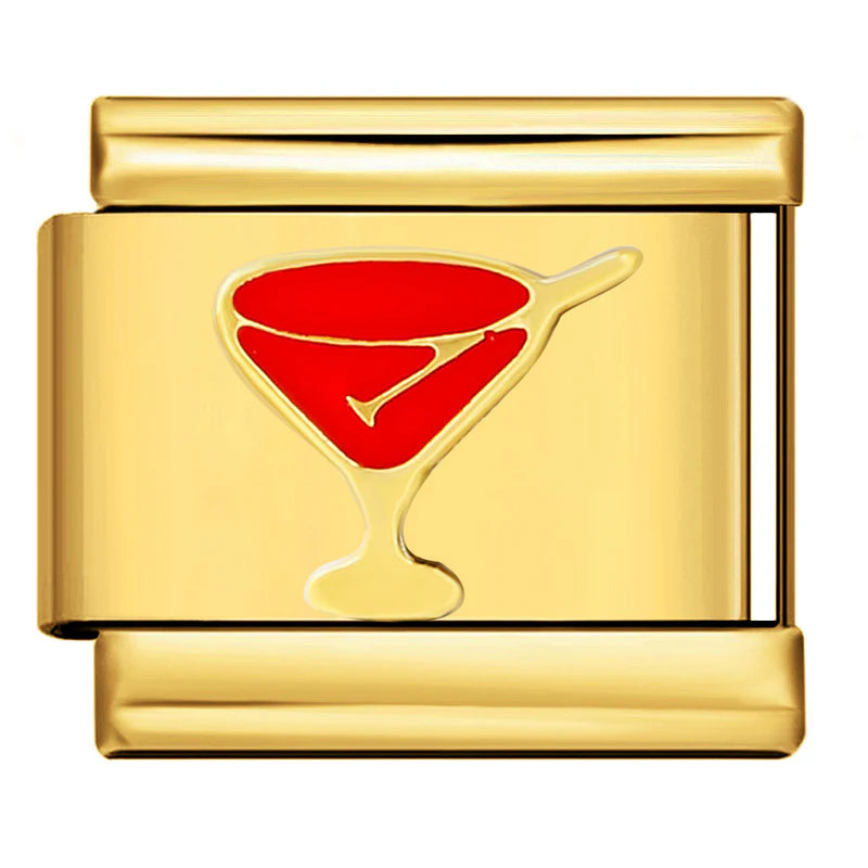 Martini Italian Charm Italian charm bracelet link in stainless steel