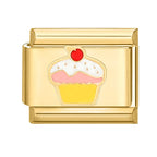 Cupcake Italian Charm Italian charm bracelet link in stainless steel