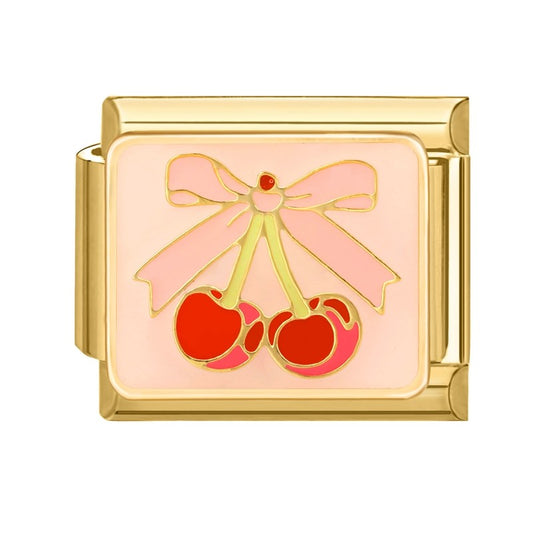 CHERRY PINK BOW CHARM