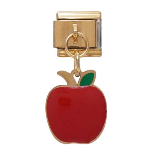 Apple Pendant Italian Charm Italian charm bracelet link in stainless steel