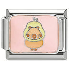 Capybara Pear Italian Charm Italian charm bracelet link in stainless steel