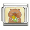 Capybara Corn Italian Charm Italian charm bracelet link in stainless steel