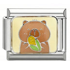Capybara Corn Italian Charm Italian charm bracelet link in stainless steel