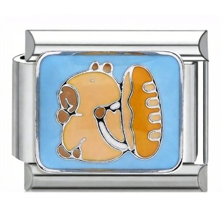Capybara Bread Italian Charm Italian charm bracelet link in stainless steel