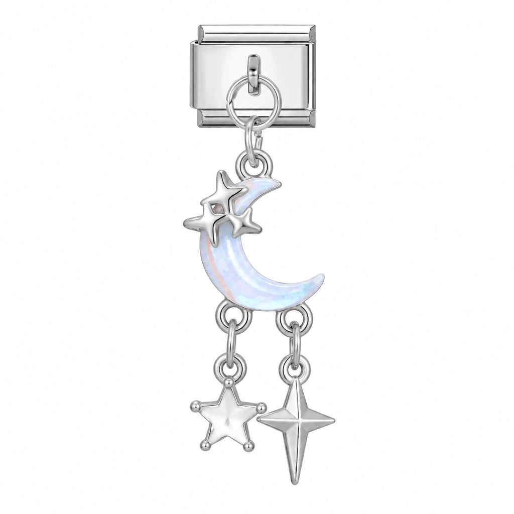 MOON AND STAR PENDANT ITALIAN CHARM