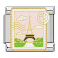 Postage Stamp Italian Charm Italian charm bracelet link in stainless steel