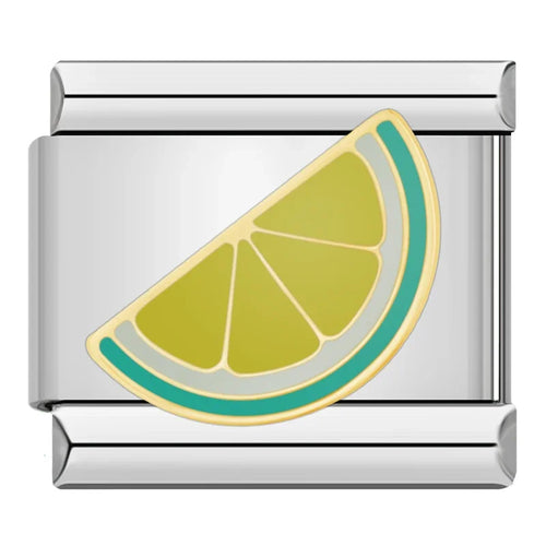 Lime Italian Charm Italian charm bracelet link in stainless steel