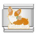 I Woof You Italian Charm Italian charm bracelet link in stainless steel
