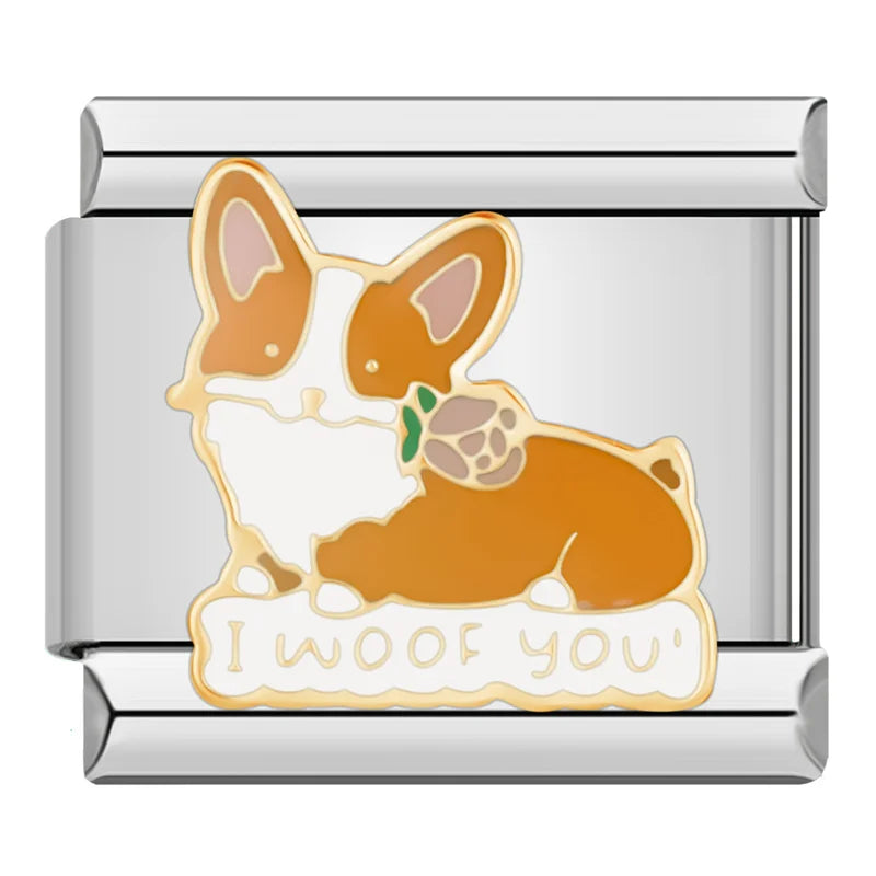 I Woof You Italian Charm Italian charm bracelet link in stainless steel