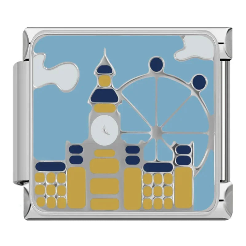 London Eye Italian Charm Italian charm bracelet link in stainless steel