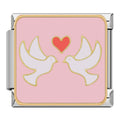 Love Birds Italian Charm Italian charm bracelet link in stainless steel