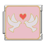 Love Birds Italian Charm Italian charm bracelet link in stainless steel