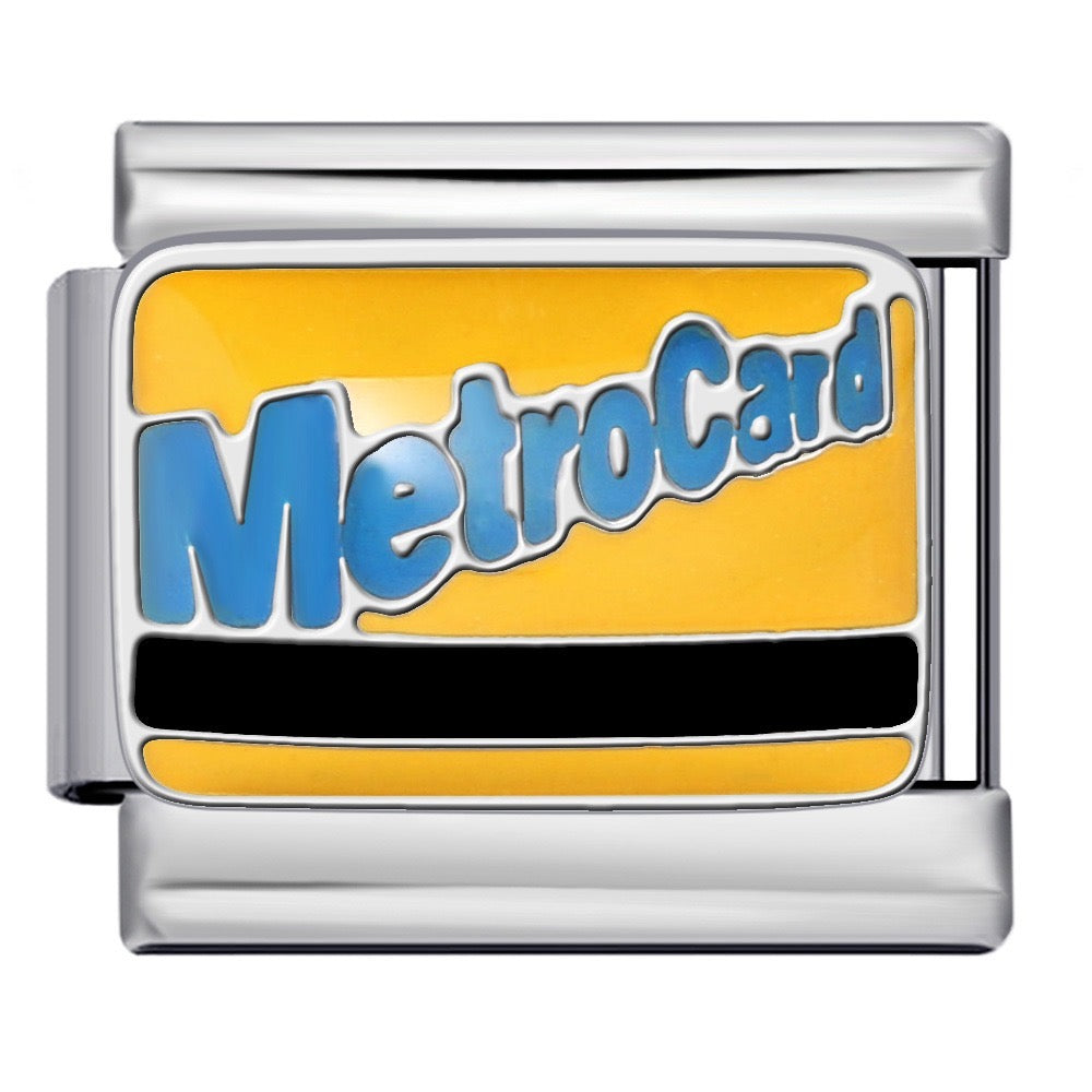 Metro Card Italian Charm Italian charm bracelet link in stainless steel