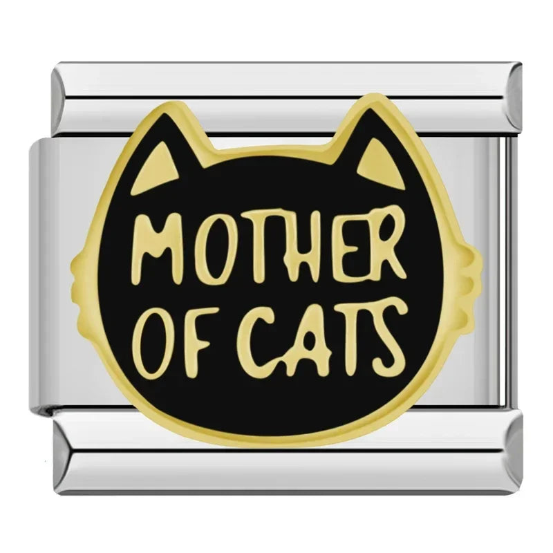 Mother Of Cats Italian Charm Italian charm bracelet link in stainless steel