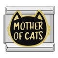 Mother Of Cats Italian Charm Italian charm bracelet link in stainless steel