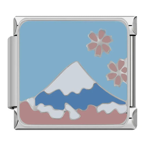 Mount Fuji Italian Charm Italian charm bracelet link in stainless steel