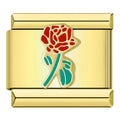 Rose Italian Charm Italian charm bracelet link in stainless steel