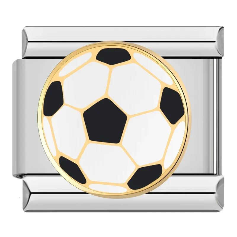 Soccer Italian Charm Italian charm bracelet link in stainless steel
